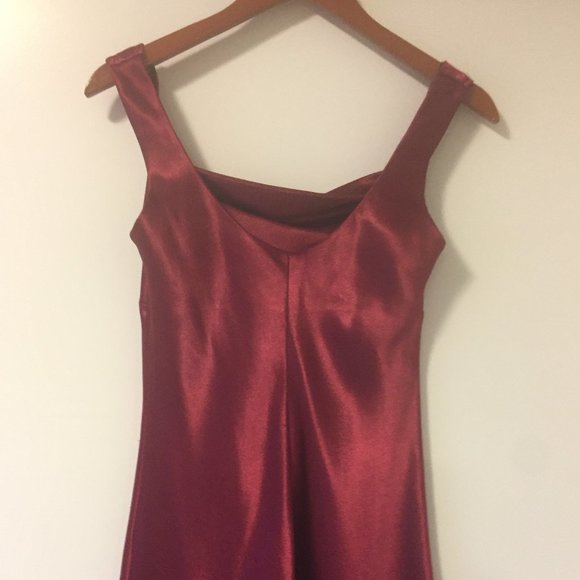 Satin Burgundy Dress - Picture 17 of 17